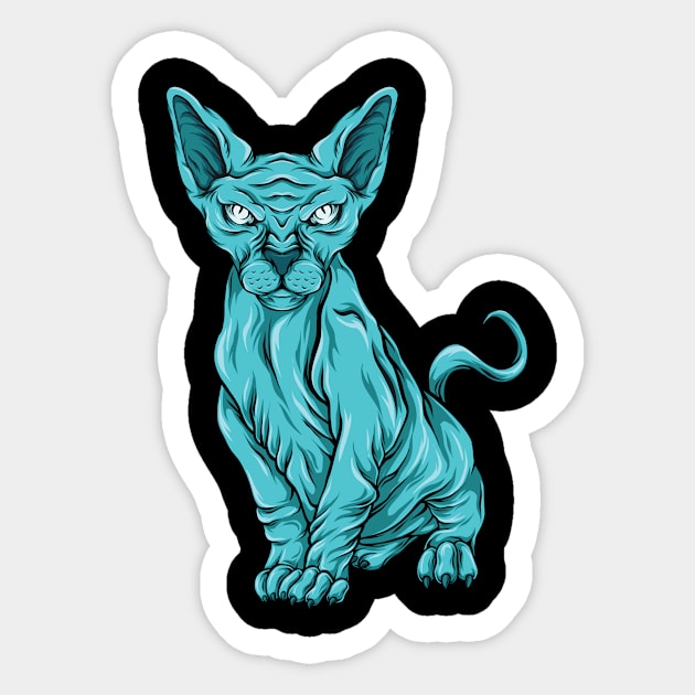 Sphynx Cat Cartoon Kids Gift Sticker by Shirtjaeger